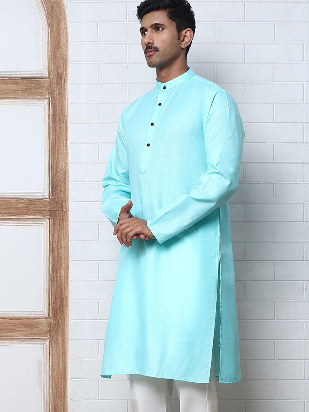 Solid Kurta for Men ( ANMKO 273Sky )  [RT] [H-3]