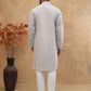 Men’s Silk Blend Embroidered Kurtas  ( HOPKO 003Grey )  [RT] [O-2]