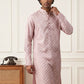 Men's Foil Print Traditional Kurta ( 65KO 5642 Pink )