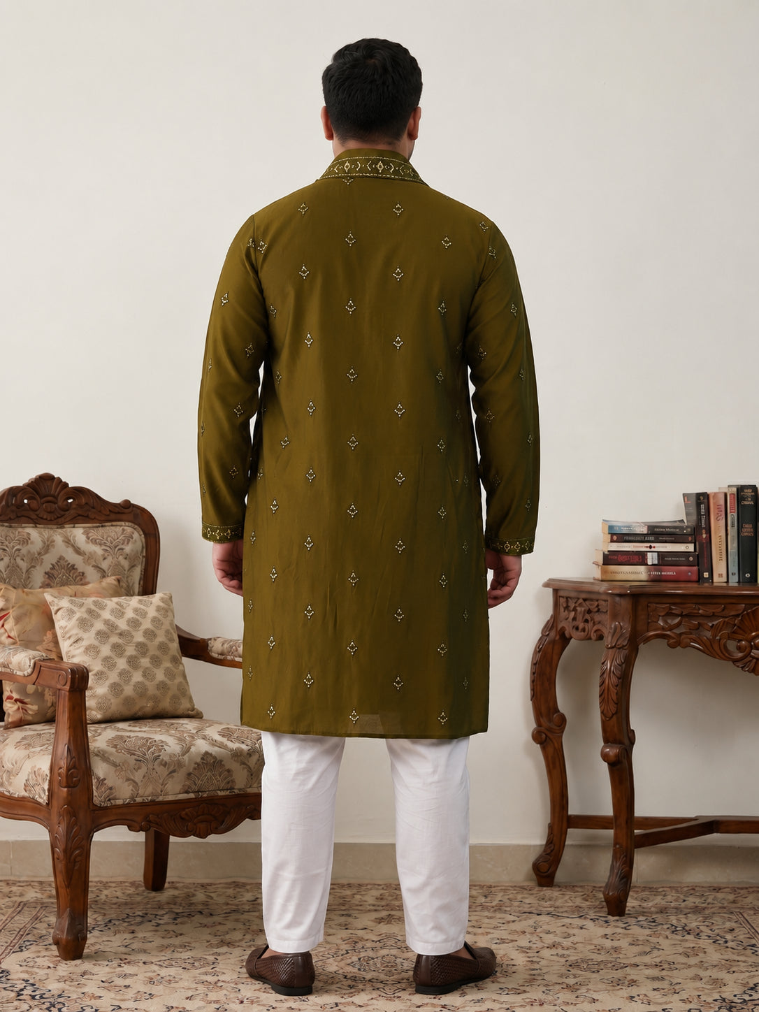 Embroidered & Sequin Kurta Pyjama With Dupatta