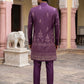 Men's Silk Blend Embroidered Indo-Western Set