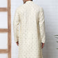 Geometric Sequin Pattern Kurtas ( ANMKO 282Cream )  [RT] [L-4]