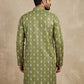 Men's Foil Print Traditional Kurta ( 65KO 5630 Olive )