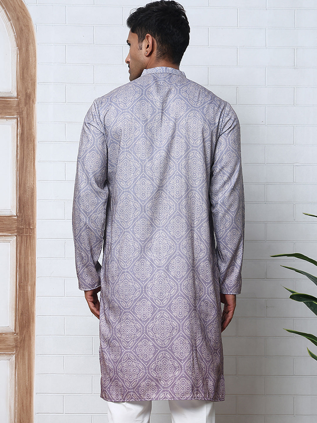 Bandhani Print Thread-Work Kurtas ( ANMKO 291Grey )  [RT] [L-5]