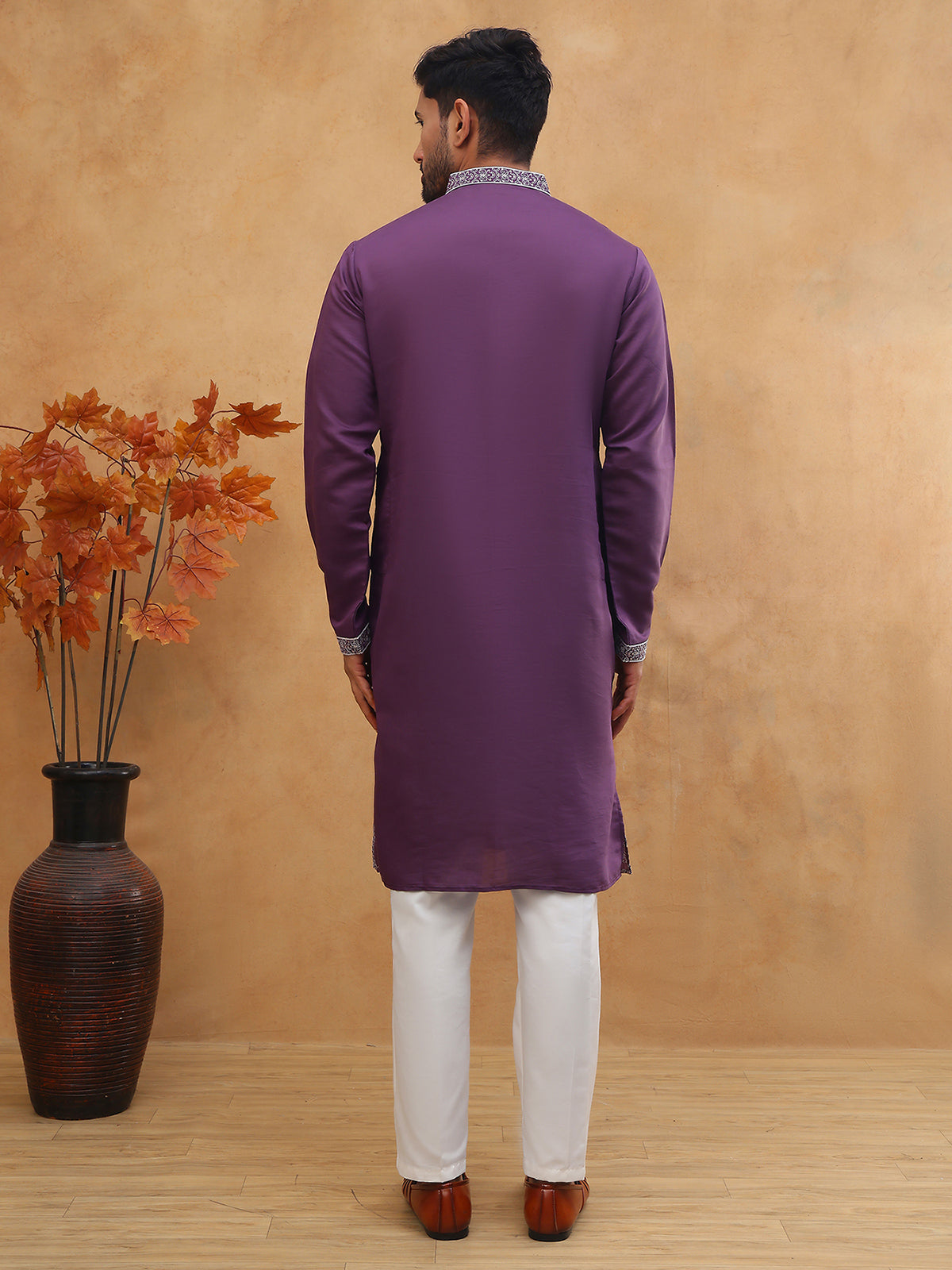 Festive Silk Blend Embroidered Kurta ( HOPKO 017Purple )  [RT] [P-7]