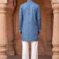Cotton Blend Embroidered Kurta with Korean Pants ( 65KP PJ11W B 5634 Blue )