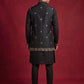 Men's Embroidered Waistcoat and Kurta Pyjama ( JOKPWCS 5080Black )