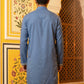 Cotton Blend Embroidered Kurta for Men ( 65KO 5634 Blue )