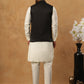 Embroidered Nehru Jacket Set with Solid Kurta Pyjama (65KPWC 592W 4150 Black )