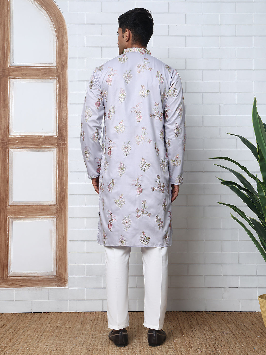Silk Blend Floral Embroidered Kurtas ( HOPKO 010Purple )  [RT] [P-6]