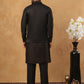 Embroidered Nehru Jacket Set with Solid Kurta Pyjama (65KPWC 592B 4150 Black )