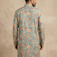 Floral Print & Thread Work Kurta for Men ( 65KO 5631 Blue )