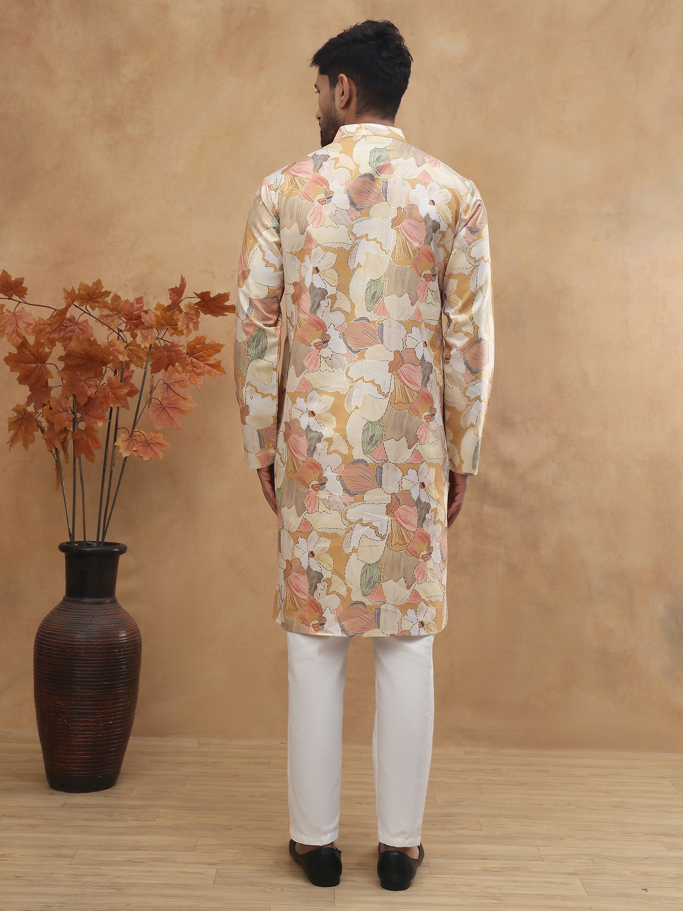 Ethnic Foil Printed Viscose Rayon Kurta ( HOPKO 016Golden )  [RT] [P-5]