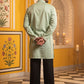 Embroidered Cotton Blend Kurta with Korean Pants ( 65KP PJ11B C 5639 Green )