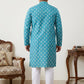 Floral Printed Kurta with Pyjama for Men