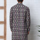 Thread Work & Printed Cotton Blend Kurtas ( ANMKO 297Navy )  [RT] [D-3]