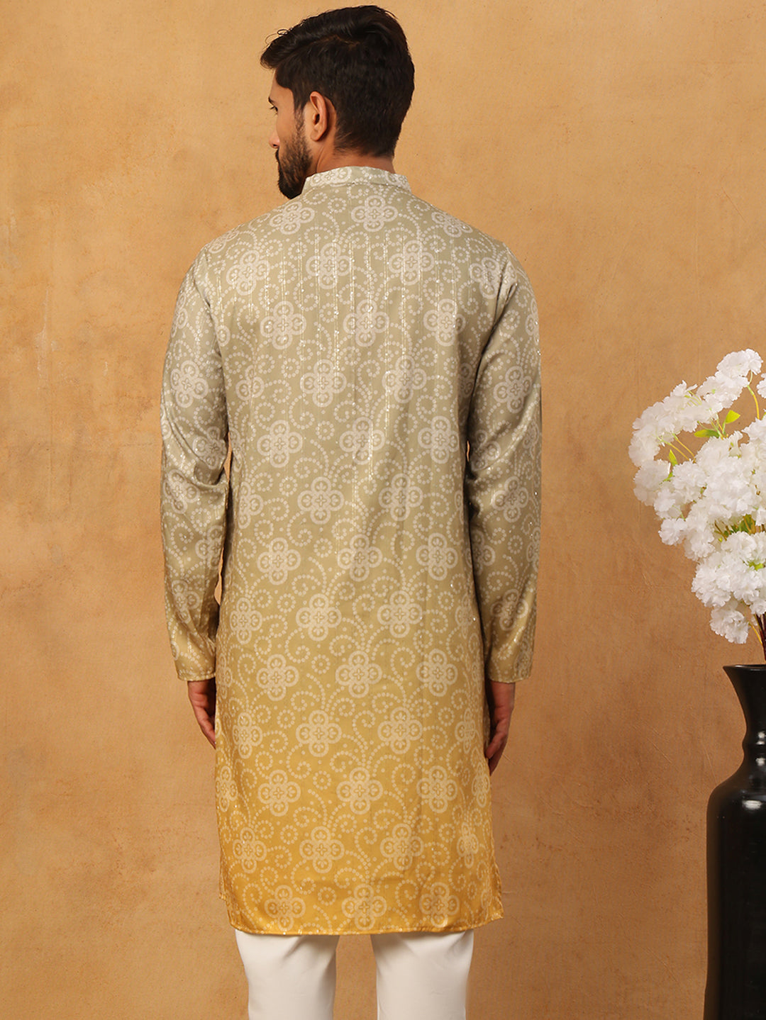 Bandhani Print Thread-Work Kurta ( ANMKO 291Pista )