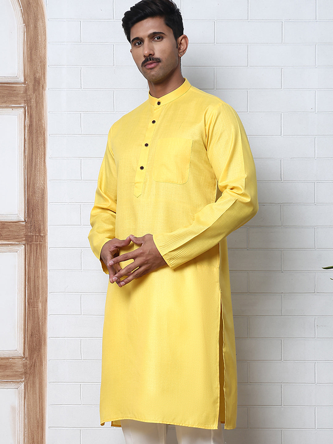 Solid Kurta for Men ( ANMKO 273Lemon )  [RT] [H-3]