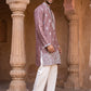 Silk Blend Embroidered Kurta for Men ( 65KO 5626 Magenta )