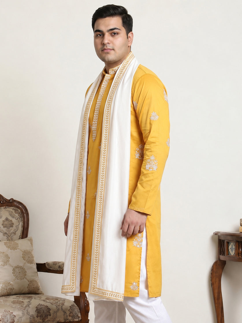 Embroidered & Sequin Kurta With Dupatta