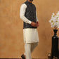 Velvet Embroidered Nehru Jacket Kurta Pyjama Set ( HOPKPWC_592W_7029Black )