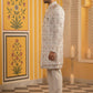 Men Peach Embroidered Indo-Western Set ( 50JIND 111Peach S )
