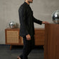 Men’s Premium Embroidered Indo-Western Set ( 50JIND 128Black S )