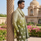 Embroidered Silk Blend Kurta with Dupatta ( HOPKO D 023Pista )
