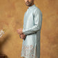 Silk Blend Embroidered Kurta for Men ( 65KO 5602Sky ) [FF] [G-4]