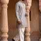 Cotton Blend Embroidered Kurta with Korean Pants ( 65KP PJ11W B 5634 Brown )