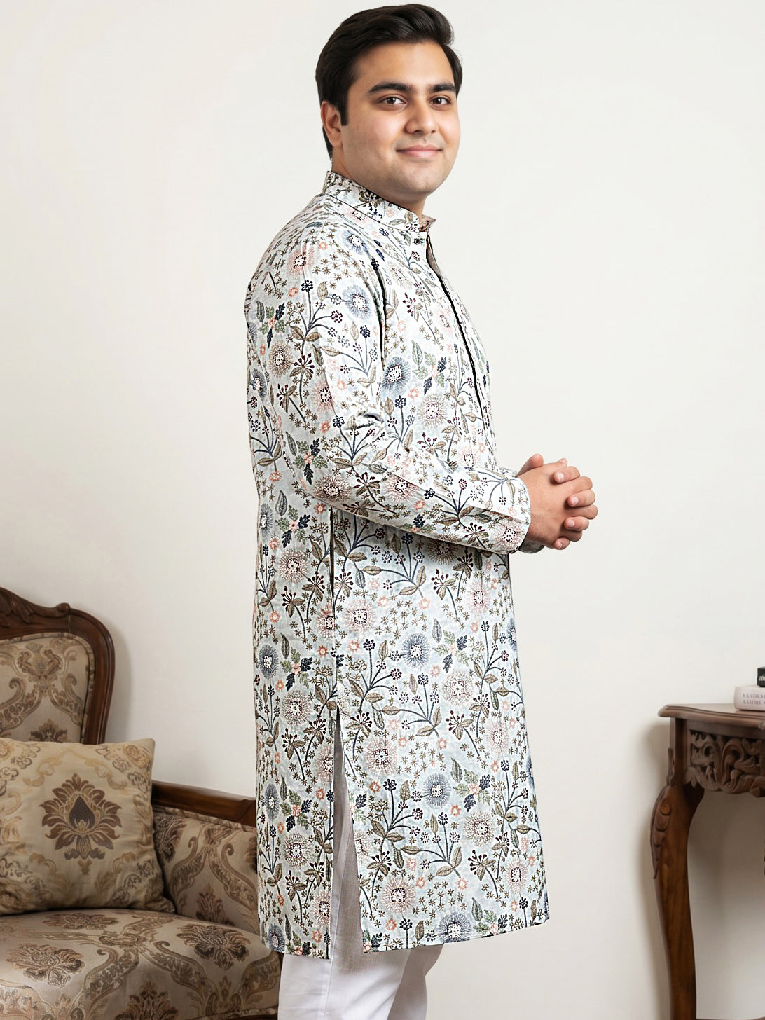 Embroidered Kurta For Men ( KO 5227White XXLxx )