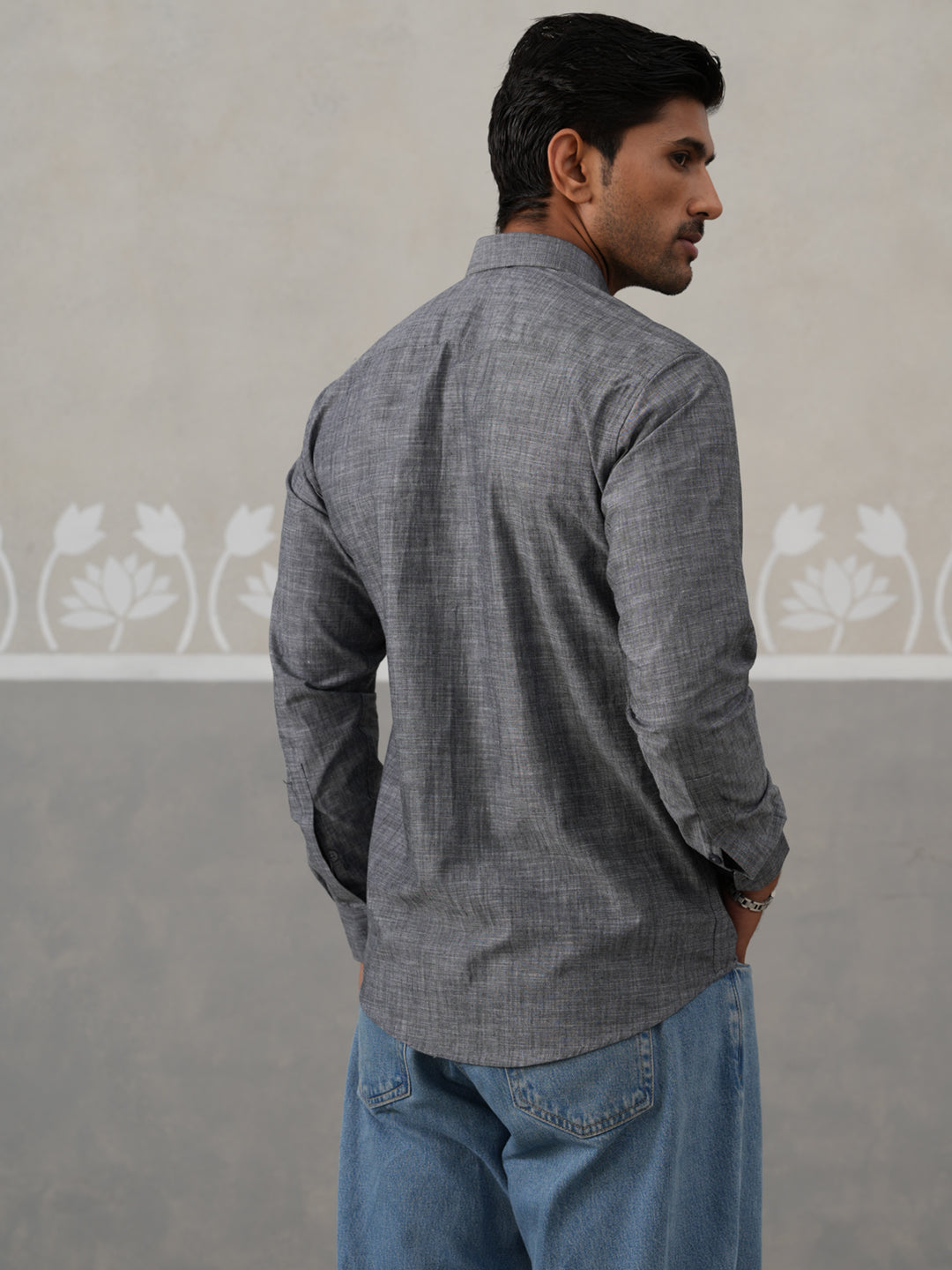 Cotton Blend Solid Casual Shirt for Men ( RDSH 032Grey )