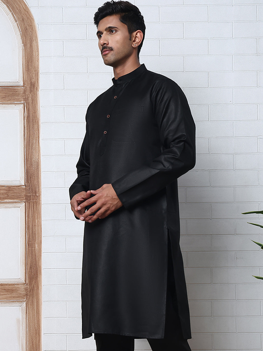 Solid Kurta for Men ( ANMKO 273Black )  [RT] [H-3]