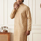 Men's Foil Print Traditional Kurta ( 65KO 5642 Peach )