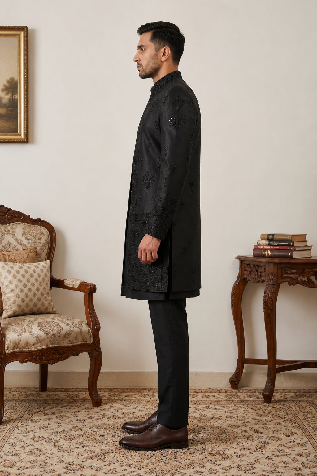 Men's Japanese Fabric Indo-Western Set