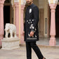 Silk Blend Horse & Crane Embroidered Indo-Western Set
