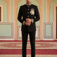 Japanese Embroidered Indo-Western Set ( 50JIND 156Black S )