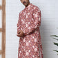 Thread Work & Printed Cotton Blend Kurtas ( ANMKO 297Brown )  [RT] [D-3]