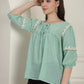 Green Peplum Women's Top