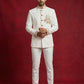 Japanese Embroidered Indo-Western Set ( 50JIND 156White S )