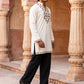 Japanese Fabric Designer Embroidered Kurta With Korean Pants ( 65KP PJ11B F 5633 White )