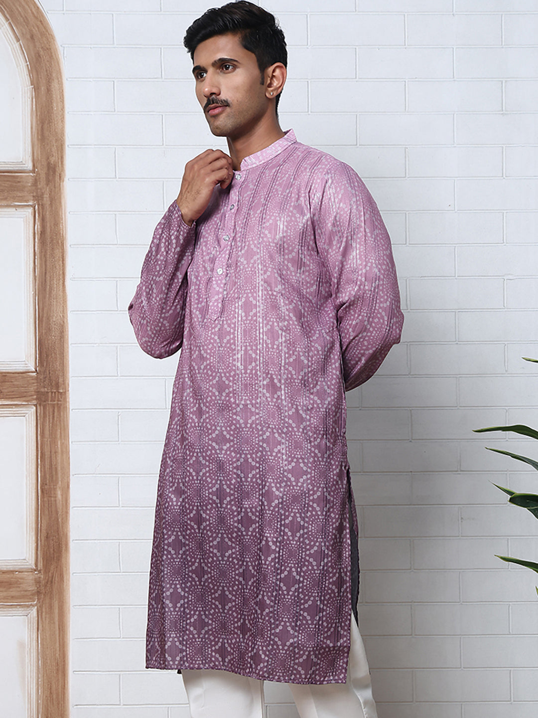 Bandhani Print Thread-Work Kurtas ( ANMKO 291Purple )  [RT] [L-5]