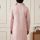 Men's Foil Print Traditional Kurta ( 65KO 5642 Pink )