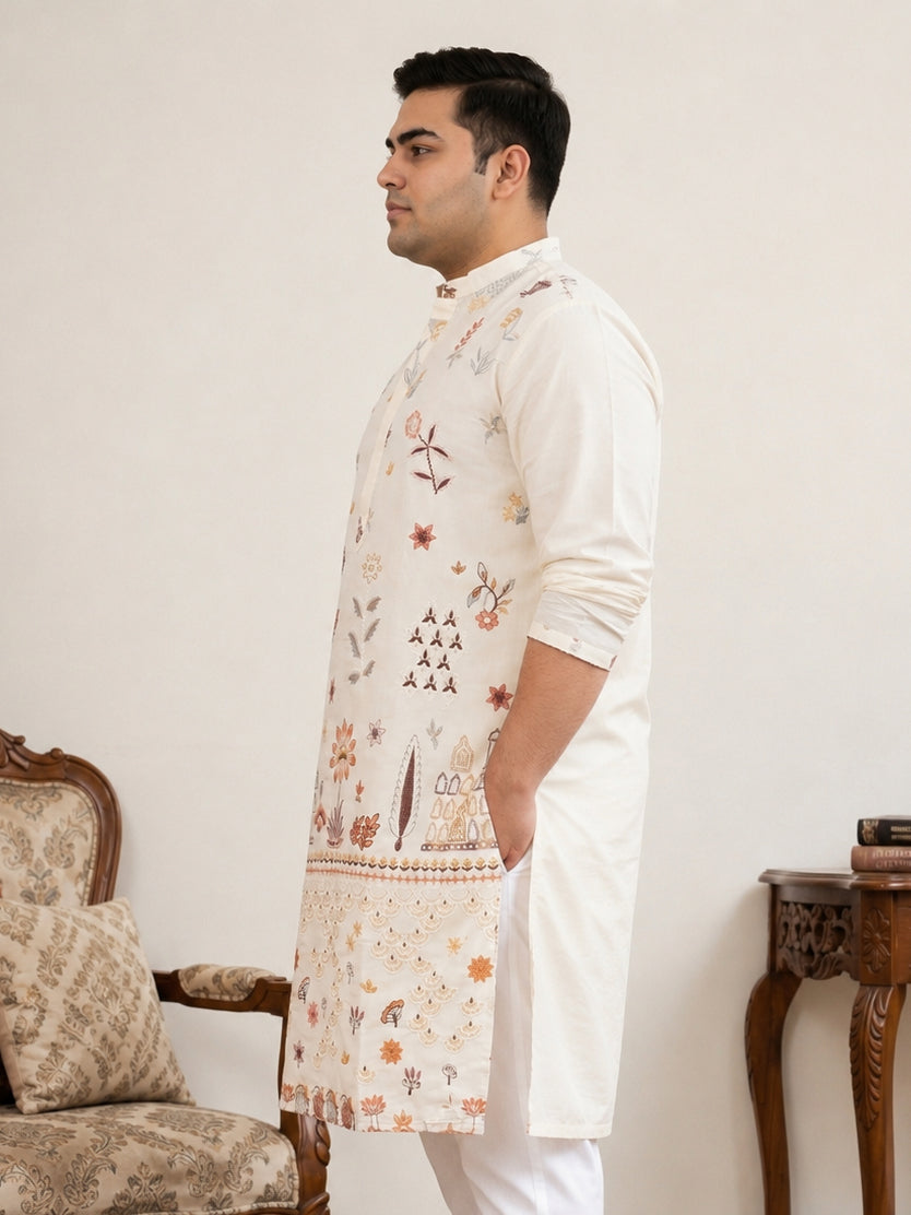 Floral Embroidered and Sequins Kurta