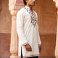 Japanese Fabric Designer Embroidered Kurta ( 65KO 5633 White )