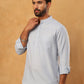 Solid Casual Short Kurta for Men ( ANMKO 304Sky )