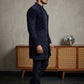 Men’s Navy Blue Embroidered Indo-Western Set ( 50JIND 130Navy S )