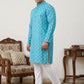 Floral Printed Kurta with Pyjama for Men