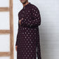 Men's Foil Printed Silk Blend Kurtas ( ANMKO 283Purple )  [RT] [L-2]