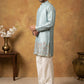 Silk Blend Embroidered Kurta & Korean Pants Set ( 65KP PJ11W 5602Sky ) [FF] [G-4]
